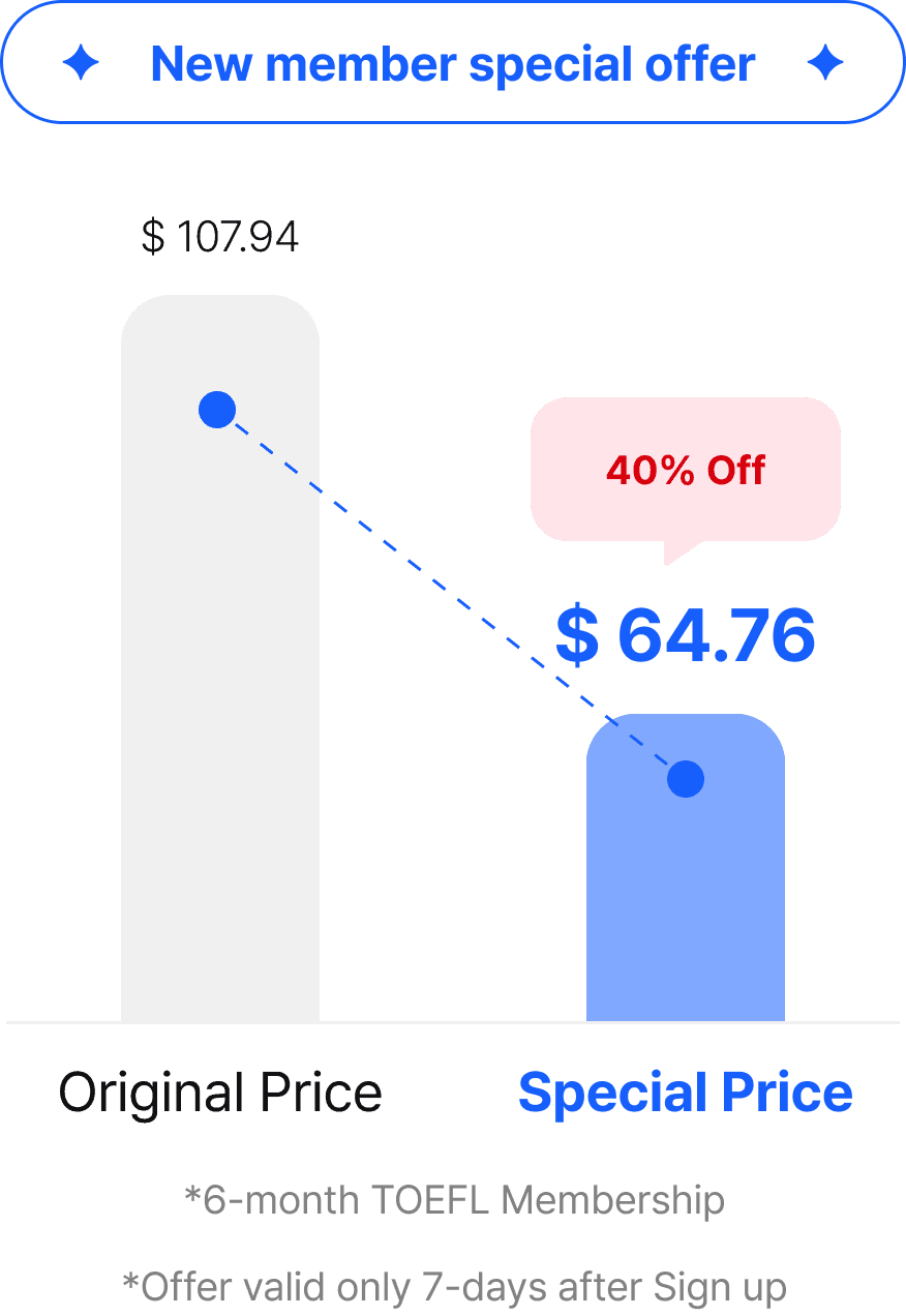 토플 6개월 멤버쉽 기준 40% 할인된 가격 자세히 보기 버튼